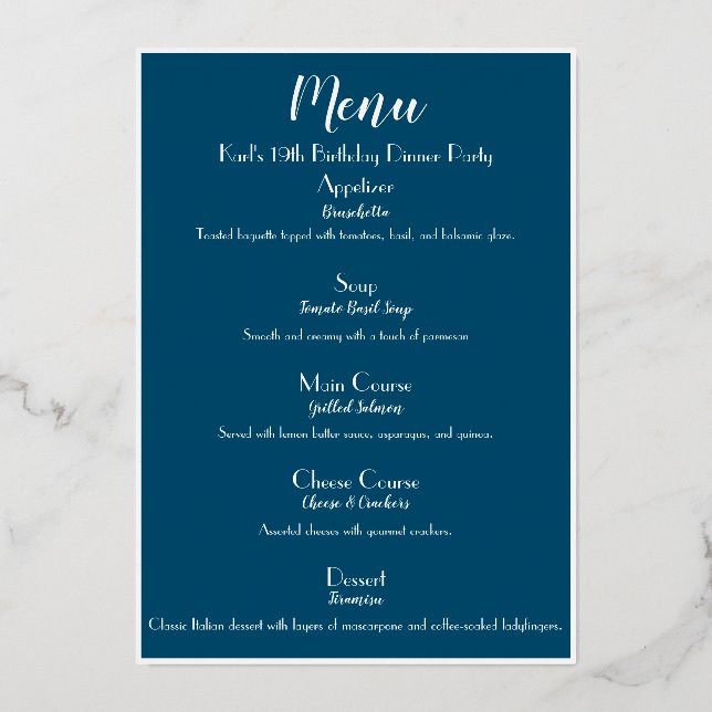 Luxe Gold Cocktail Party Menu (Back)