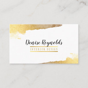 LUXE GOLD EDGED stylish modern boss chic Business Card