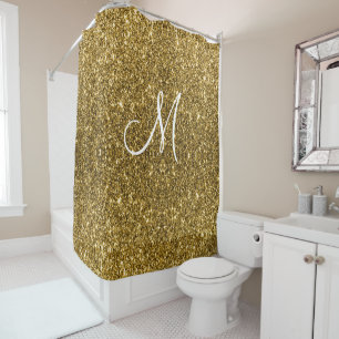 Luxe Gold Glitter Stylish Monogrammed Personalized