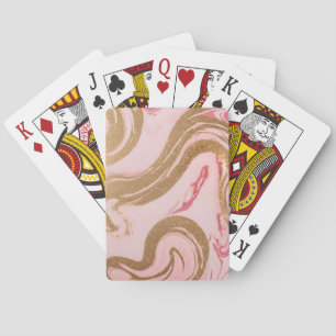 Luxe Gold Pink AI Art  Playing Cards