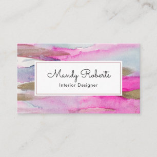 Luxe Gold Rose et Blue Paint carte de visite