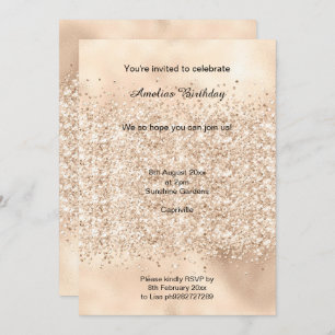 LUXE GOLD SPARKLE PARTY METALLIC INVITATION