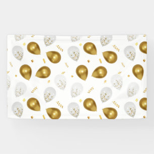Luxe Golden Balloons & Confetti Banner 
