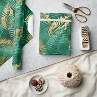 LUXE GREEN TROPICAL WRAPPING PAPER GIFT WRAP