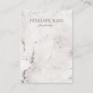 Luxe Grey Marble Jewellery Earring display Business Card