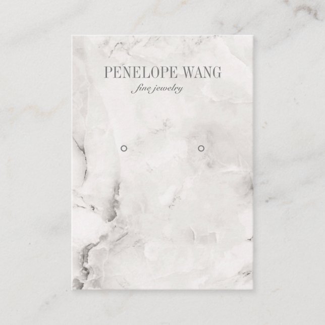 Luxe  Grey Marble Jewellery  Earring display Business Card (Front)