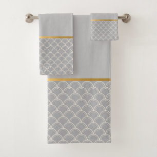 LUXE GREY MERMAID INSPIRED BATHROOM TOWEL SET