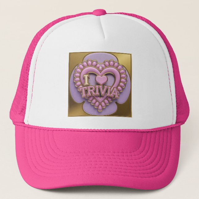 Luxe I Heart Trivia Pink Hat (Front)