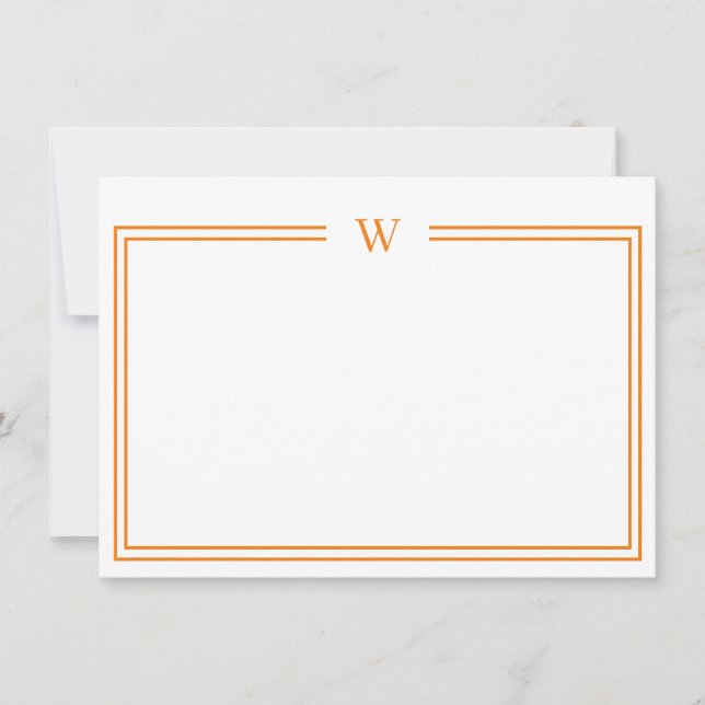 Luxe Initial Personal Stationery Yellow Card (Front)