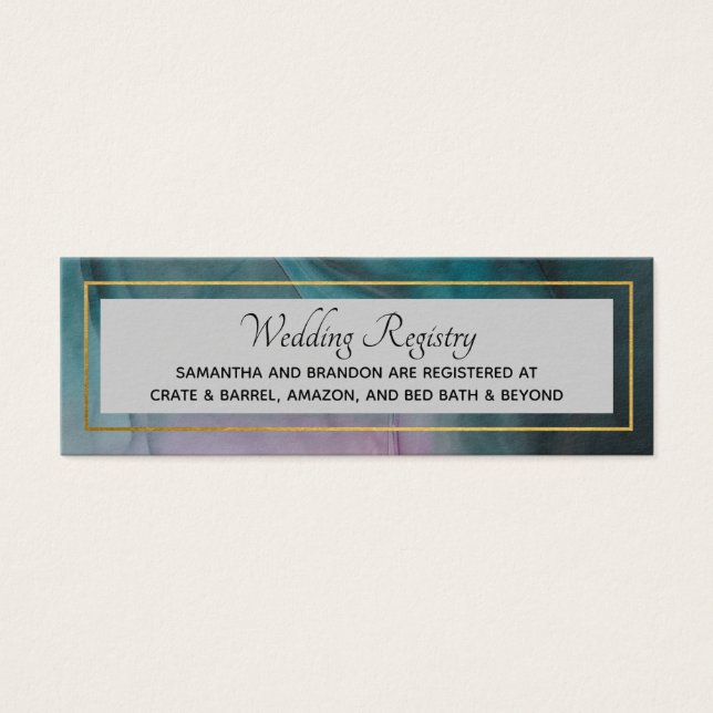 Luxe Ink Wash Wedding Registry Info (Front)
