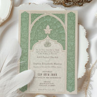 Luxe Islamic Lace Sage Green Wedding