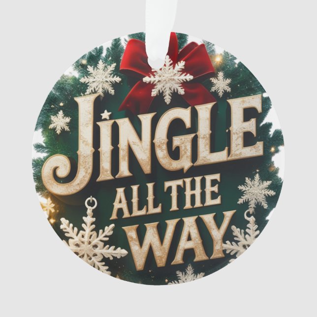 Luxe "Jingle All Way" Cercle Acrylique Ornamen (devant)
