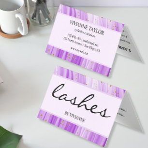 Luxe Lashes violets Carte de visite plié
