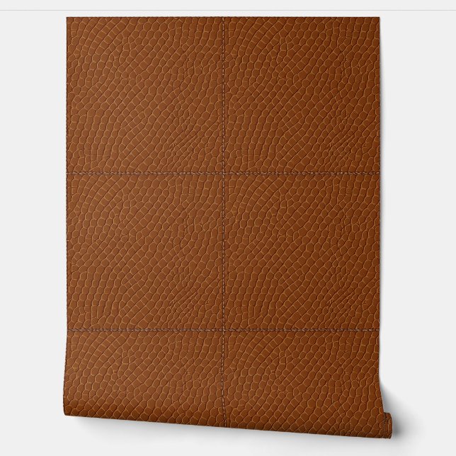 Luxe Leather: Rich Faux Leather Wallpaper (Unrolling)