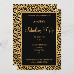 LUXE LEOPARD ALL BLACK GOLD CUSTOM INVITATION