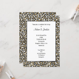 LUXE LEOPARD BLACK TRIM WEDDING INVITATION