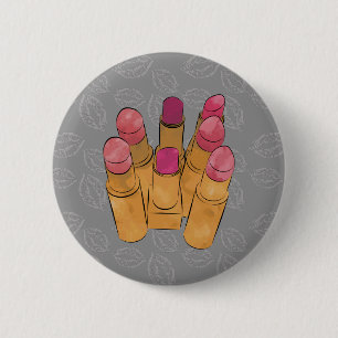 Luxe Lipstick Kiss 2 Inch Round Button