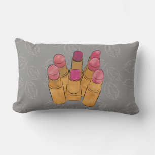 Luxe Lipstick Kiss Lumbar Pillow