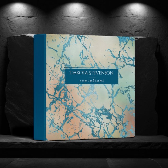 Luxe Marble | Beautiful Coral and Teal Vein Custom Binder (Creator Uploaded)