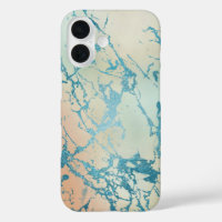 Luxe Marble | Beautiful Yellow and Coral Teal Vein