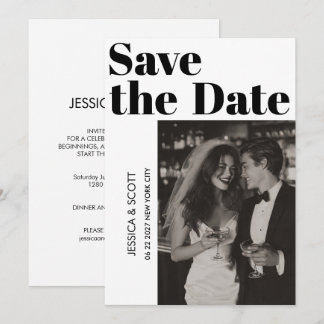 Luxe Minimal Flat Save The Date Card