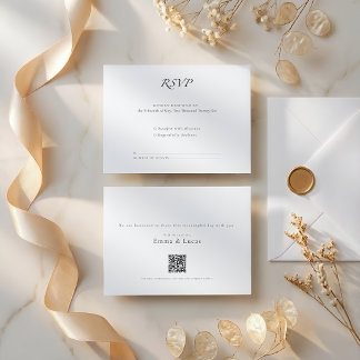 Luxe Minimaliste | Carte de RSVP Moderne avec Code