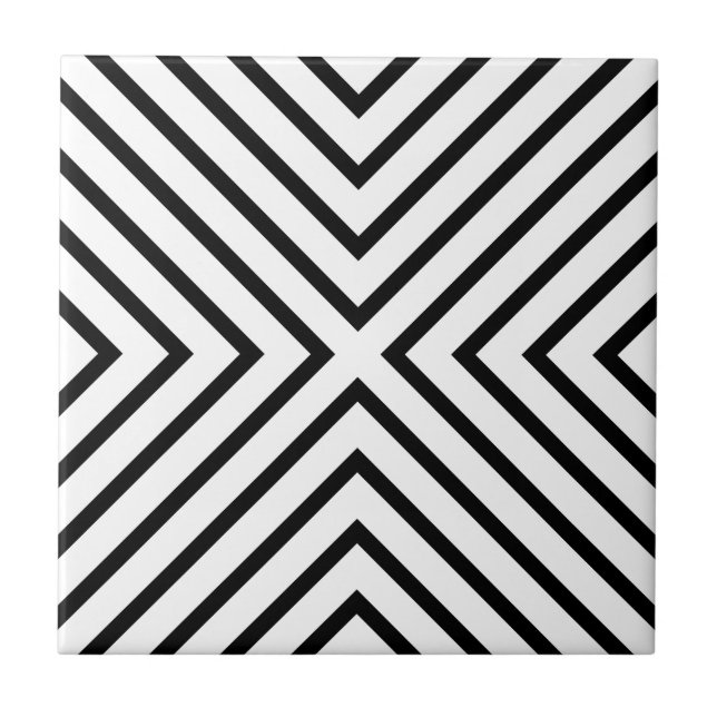 Luxe Mod Black and White Pattern Tile (Front)