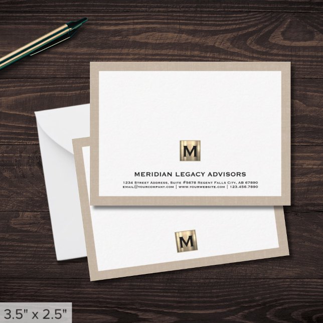 Luxe Monogram Note Card (Creator Uploaded)