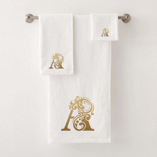 Luxe monogramme or Une lettre en blanc (En situation)