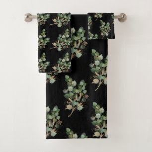 LUXE NATIVE EUCALYPTUS BLACK TOWEL SET