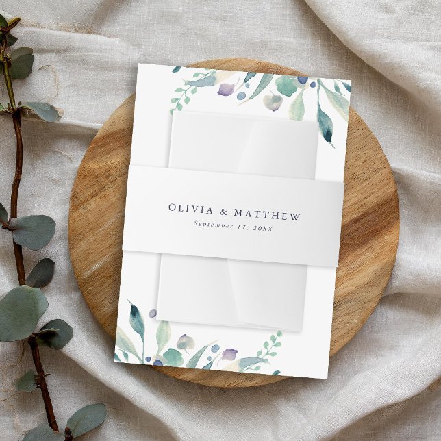 Luxe Navy Minimalist Wedding Monogram Invitation Invitation Belly Band (Creator Uploaded)