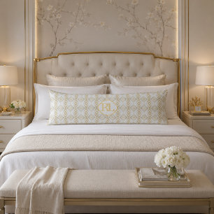 Luxe Neutral Geometric Monogram Body Pillow