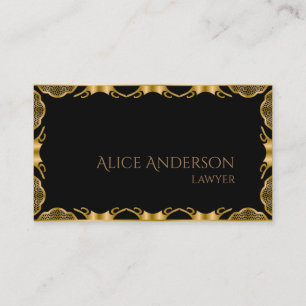 Luxe noir or élégant avocat Carte de visite