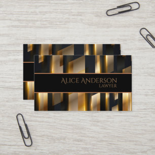 Luxe noir or élégant avocat Carte de visite