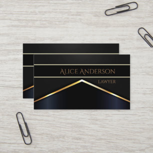 Luxe noir or élégant avocat Carte de visite