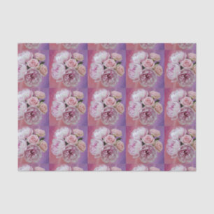 Luxe Opalescent Peonies Roses Tissue Paper