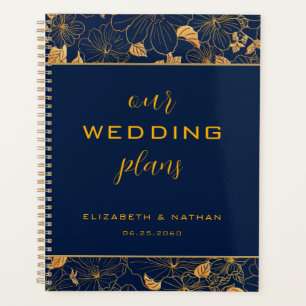 Luxe or Floral Marine Wedding planner bleu