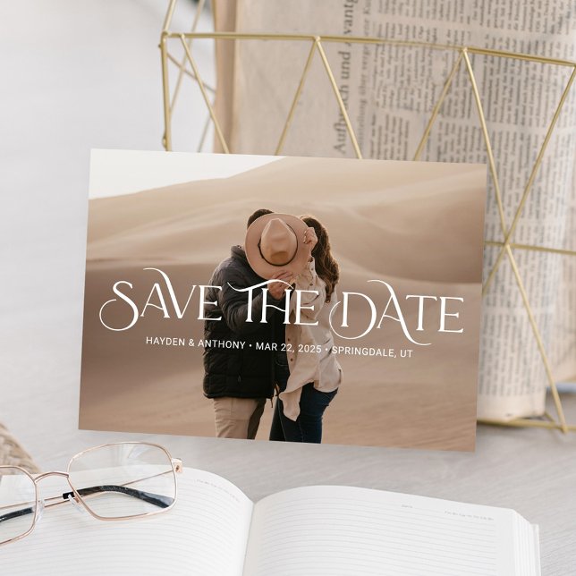Luxe Overlay Elegant Wedding Save The Date Card (Creator Uploaded)