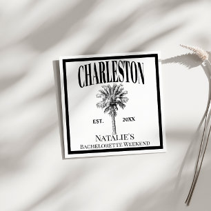 Luxe Palm Trees Charleston Coastal Bachelorette Napkin