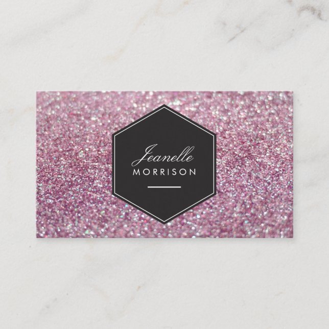 Luxe Parties scintillant rose Carte de visite de b (Devant)