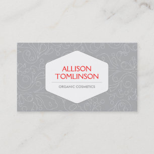 LUXE PERSONAL IDENTITY in RED & GRAY No. 2 Business Card