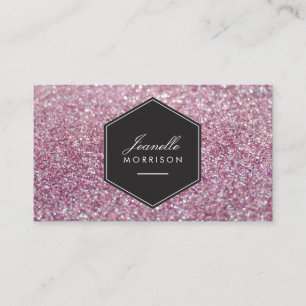 Luxe Pink Glitter Beauty Business Card