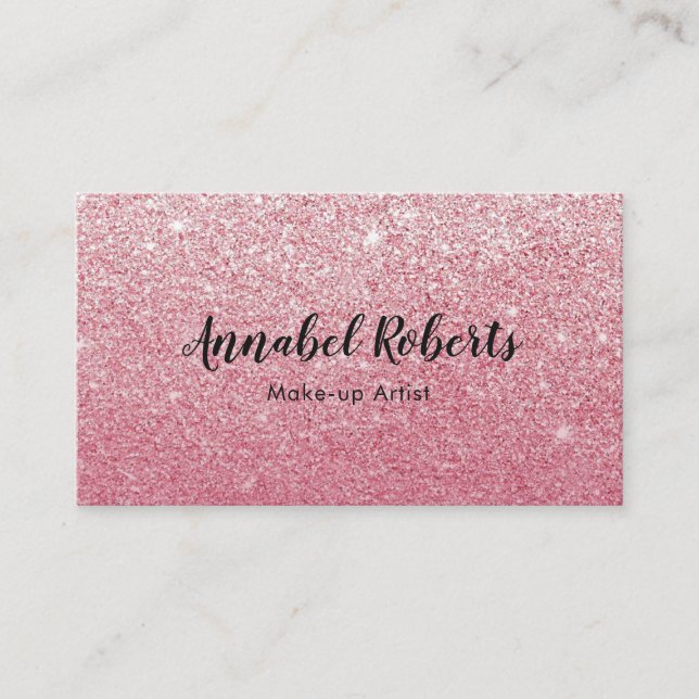 Luxe Pink Glitter business card (Front)