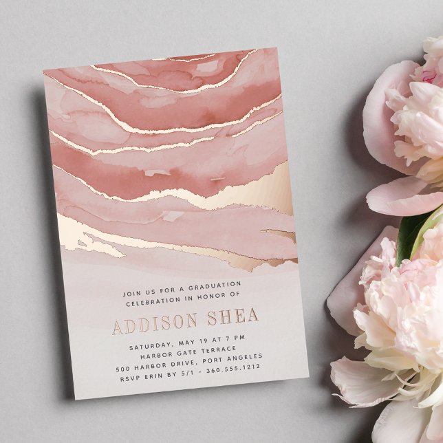 Luxe Pink Marble Graduation Party (Creator Uploaded)
