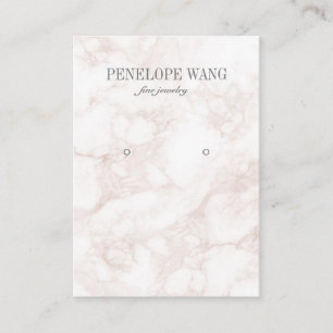 Luxe Pink Marble Jewellery Earring display Business Card