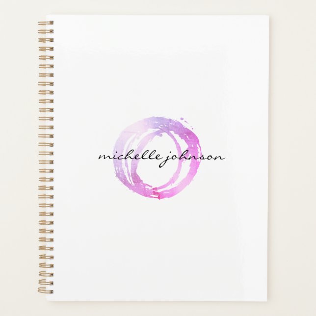 Luxe Pink Painted Circle Appointment Book Planner (Front)