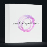 Luxe Pink Painted Circle Designer Binder<br><div class="desc">An organic painted circle in pink and purple hues becomes a luxe logo on this personalized binder. Artwork and design by 1201AM,  a boutique brand design studio. © 1201AM CREATIVE</div>