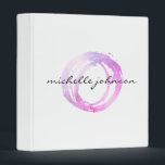 Luxe Pink Painted Circle Designer Binder<br><div class="desc">An organic painted circle in pink and purple hues becomes a luxe logo on this personalized binder. Artwork and design by 1201AM,  a boutique brand design studio. © 1201AM CREATIVE</div>