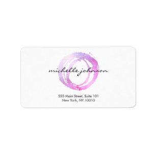 Luxe Pink Painted Circle Designer Logo Label
