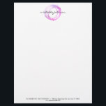 Luxe Pink Painted Circle Designer Logo Letterhead<br><div class="desc">An organic painted circle in pink and purple hues becomes a luxe logo on this designer letterhead template with the addition of your name or business name in a chic type treatment. Elevate your brand with this modern design sure to stand out in a crowd and leave a lasting impression....</div>